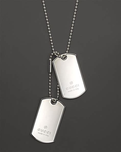 gucci silver dog tags|gucci silver dog tag necklace.